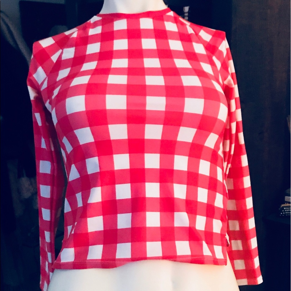 Gap kids Plaid Raglan Rashguard size medium kids